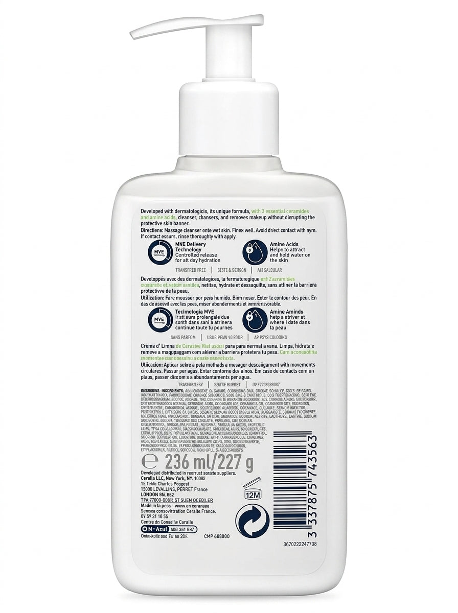 CERAVE MOUSSE NETTOYANTE HYDRATANTE - 236 ML
