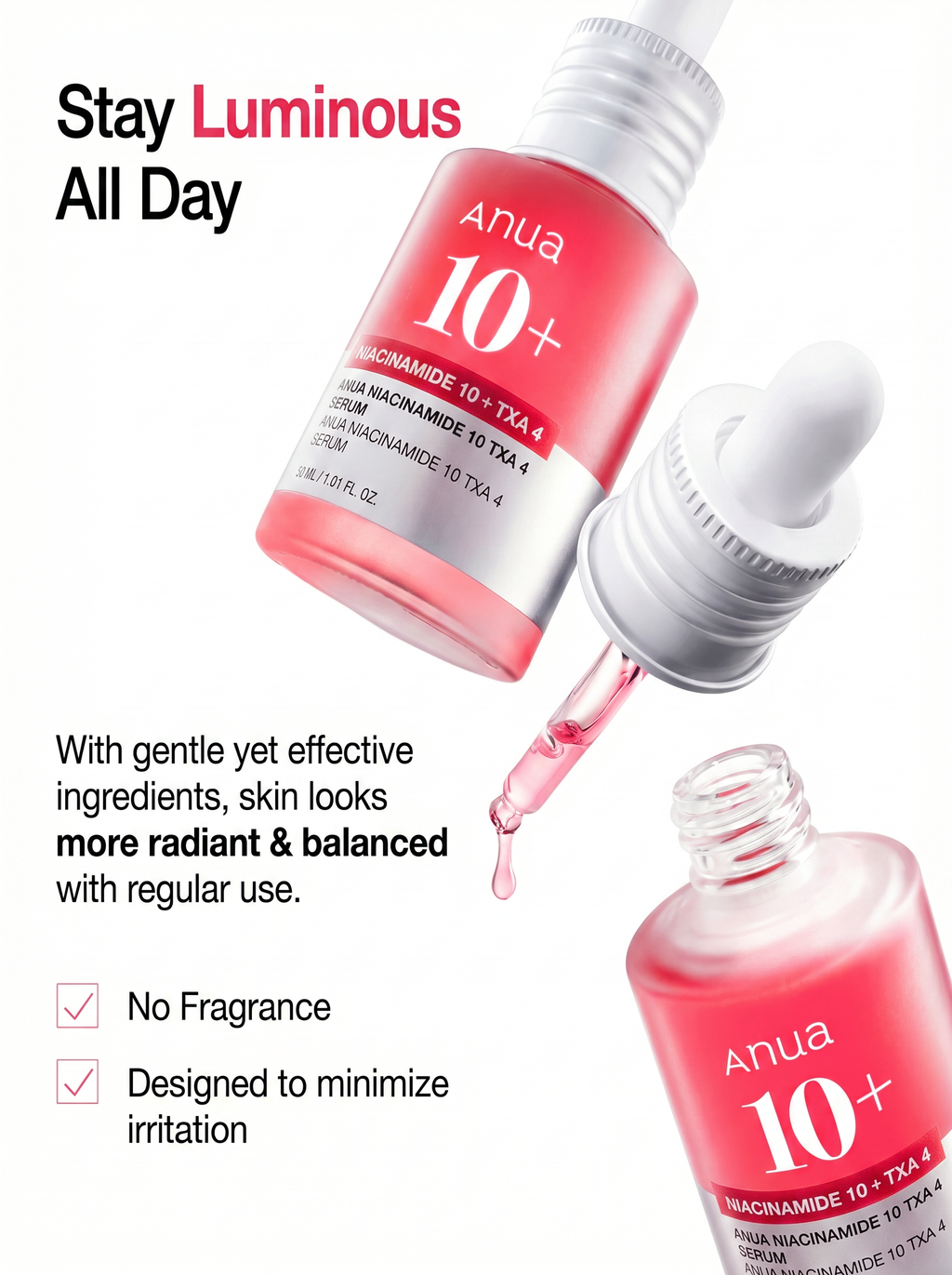 ANUA NIACINAMIDE 10% + TXA 4% SÉRUM ANTI-TACHES & ÉCLAT – 30 ML