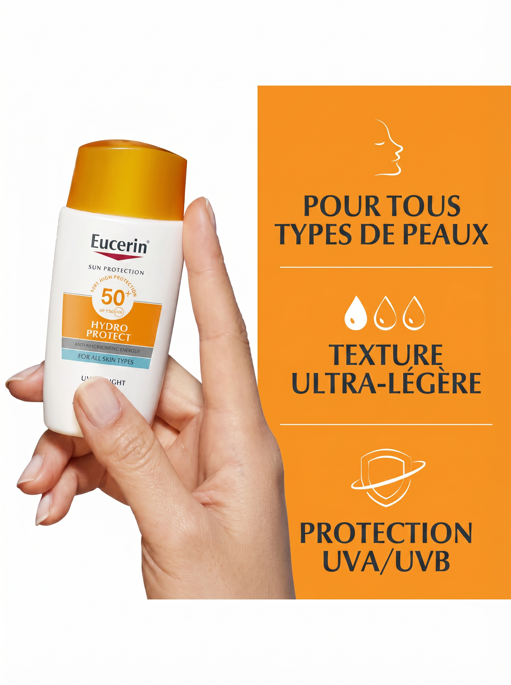 EUCERIN SUN HYDRO PROTECT FLUIDE ULTRA-LÉGER SPF 50+ - 50 ML