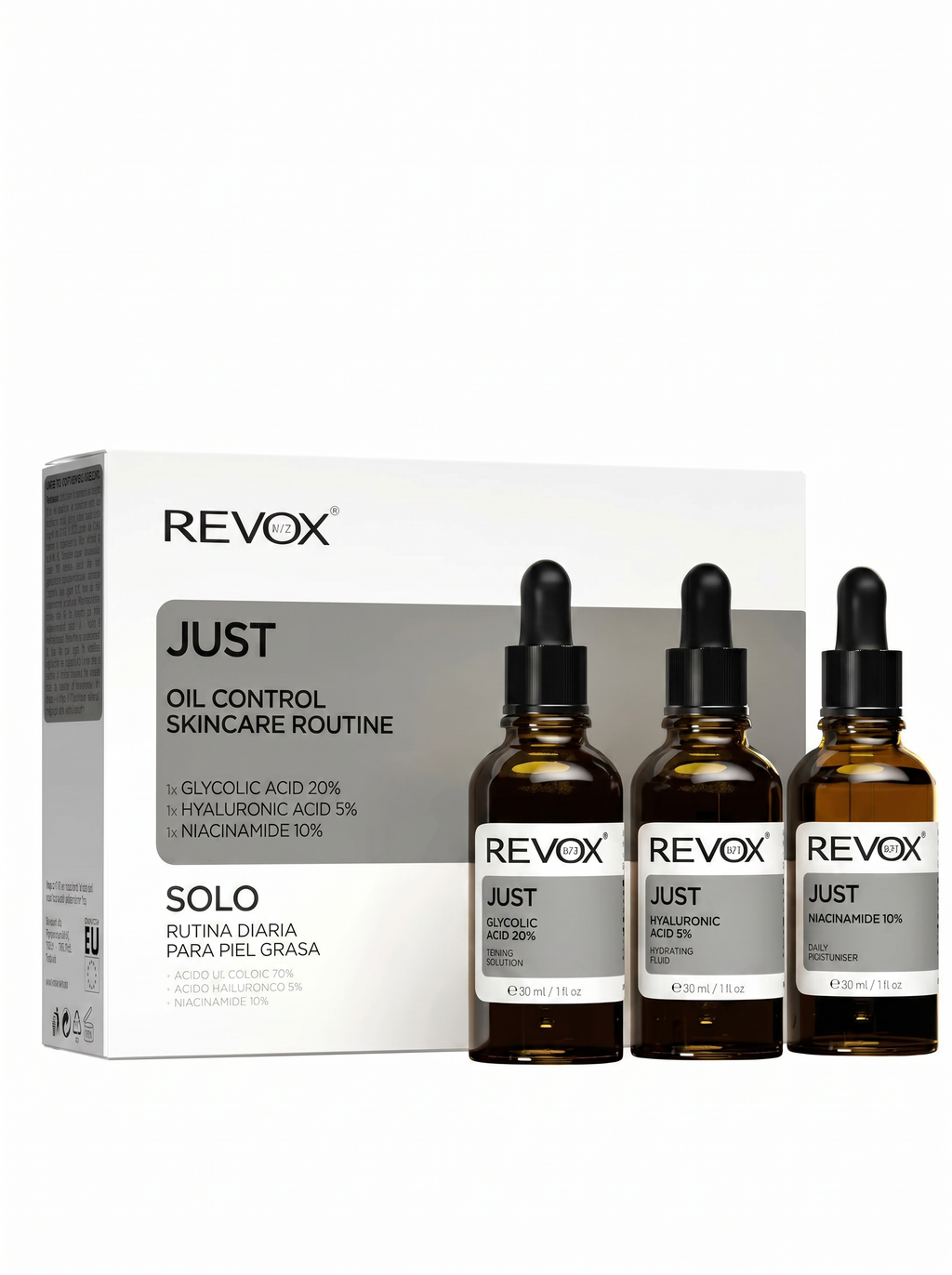 REVOX B77 JUST OIL CONTROL SKINCARE ROUTINE - 3 × 30 ML