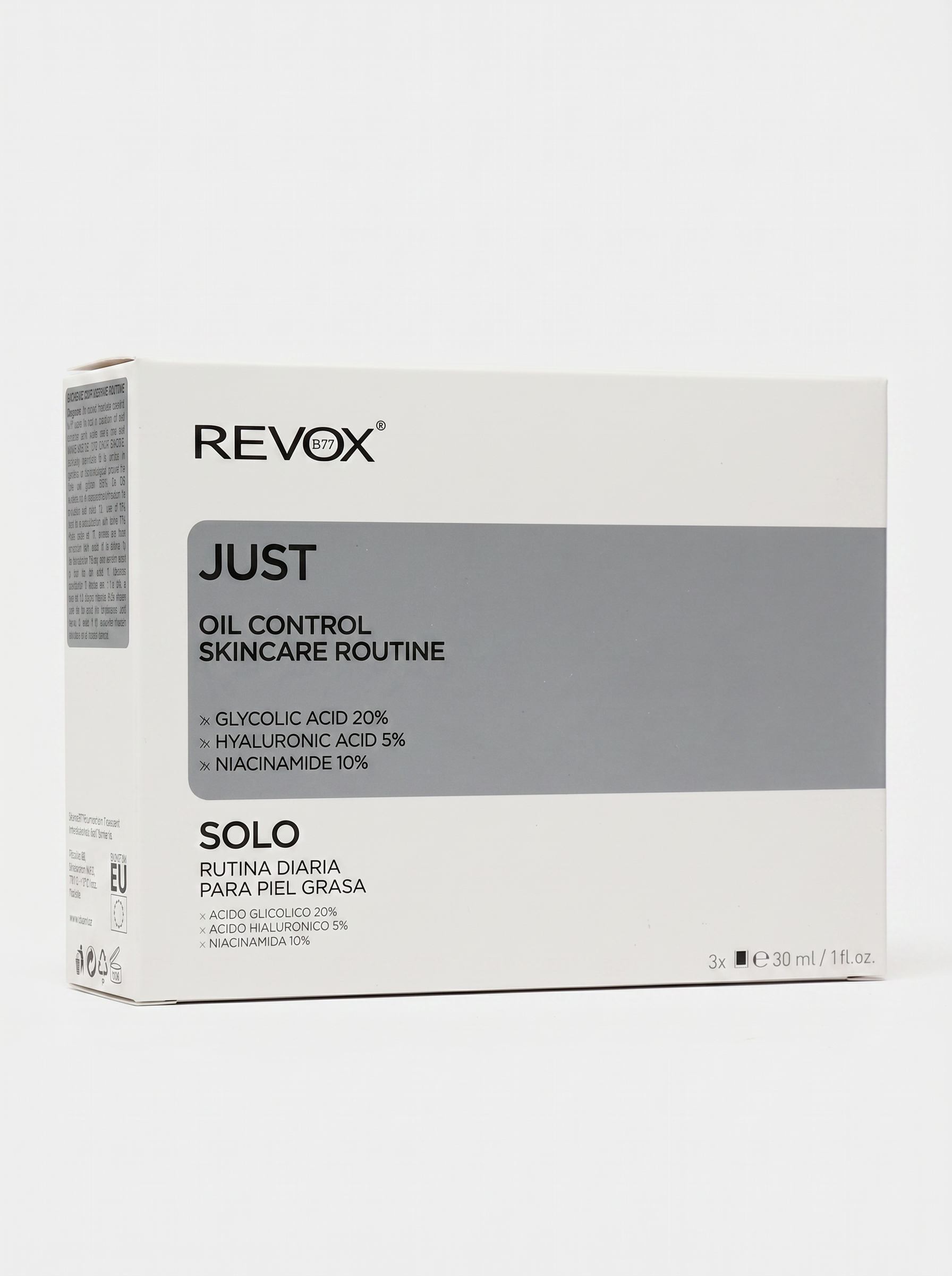 REVOX B77 JUST OIL CONTROL SKINCARE ROUTINE - 3 × 30 ML