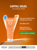 VICHY CAPITAL SOLEIL ÉMULSION ANTI-BRILLANCE TOUCHER SEC SPF50+ PEAU MIXTE À GRASSE 50 ML = APRÈS-SOLEIL 100 ML OFFERT
