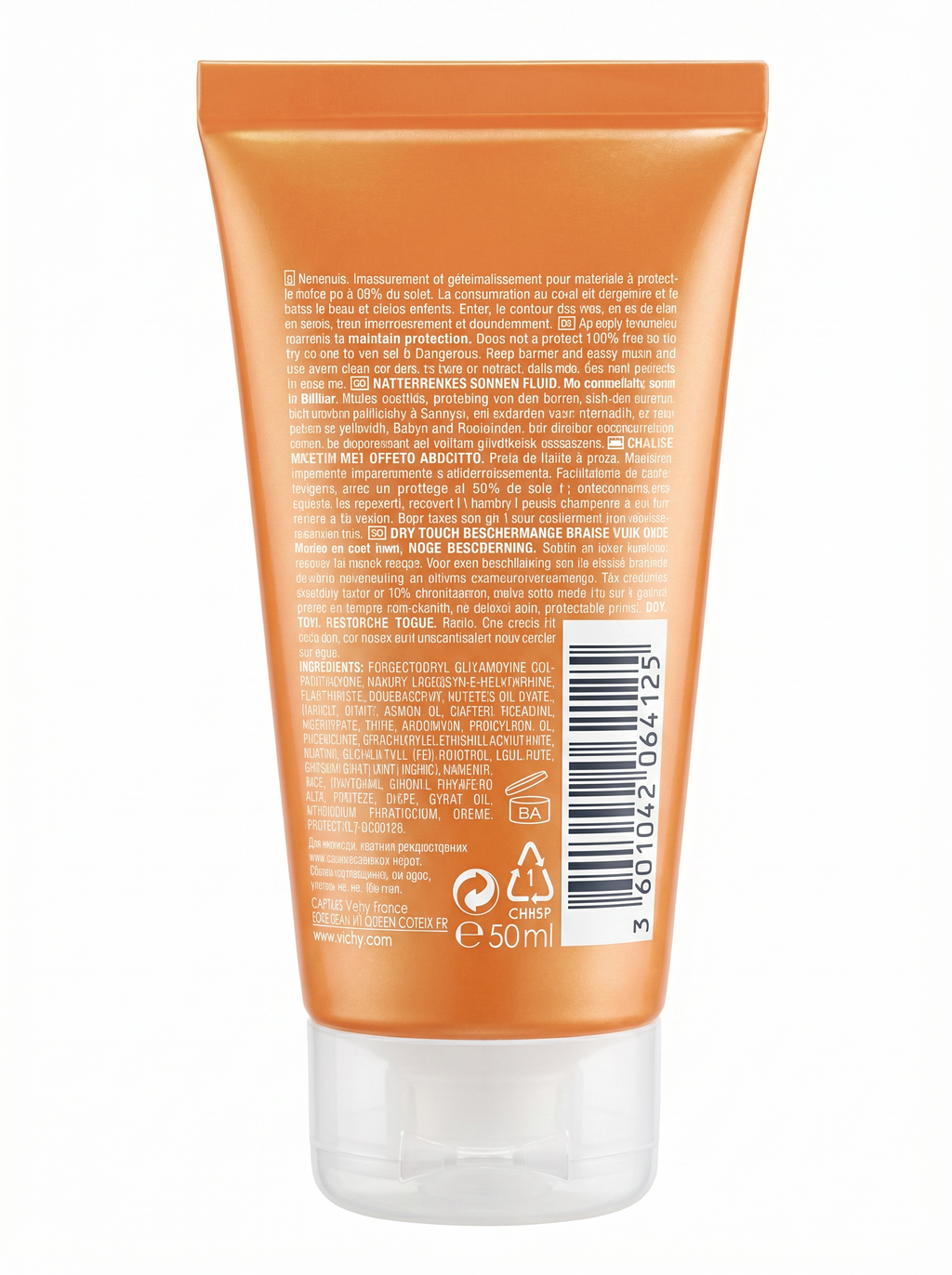 VICHY CAPITAL SOLEIL ÉMULSION ANTI-BRILLANCE TOUCHER SEC SPF50+ PEAU MIXTE À GRASSE 50 ML = APRÈS-SOLEIL 100 ML OFFERT